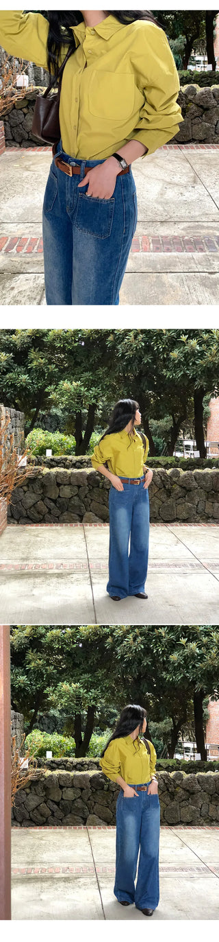 Servin Loose Fit Colored Cotton Shirt