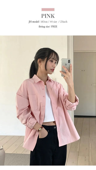 Servin Loose Fit Colored Cotton Shirt