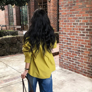 Servin Loose Fit Colored Cotton Shirt