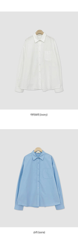 Servin Loose Fit Colored Cotton Shirt