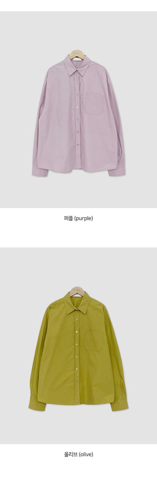 Servin Loose Fit Colored Cotton Shirt