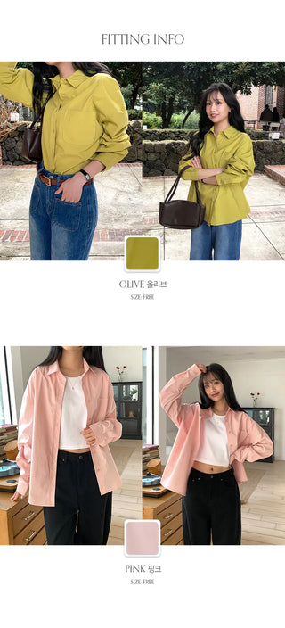 Servin Loose Fit Colored Cotton Shirt