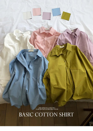 Servin Loose Fit Colored Cotton Shirt