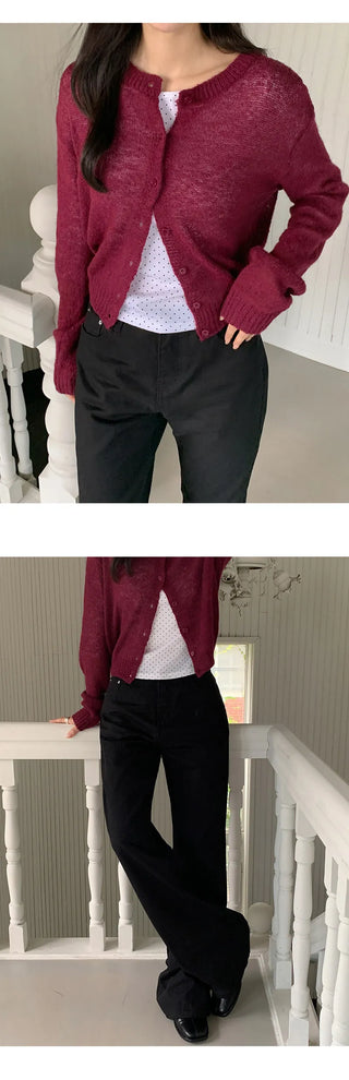 Deep & Boat Neck Dot 3/4 Sleeve T shirt