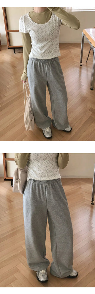 Spero Two Way Cut out Elastic Waist Wide Pants