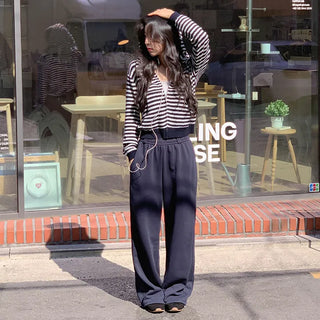 Spero Two Way Cut out Elastic Waist Wide Pants