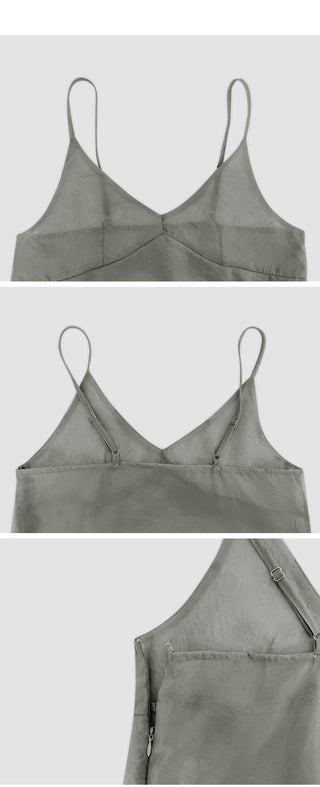 Trean See through Cutout Frill Bustier Layered Dress Tie Set