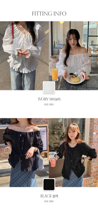Loetta Frill Stripe Pintuck String Blouse