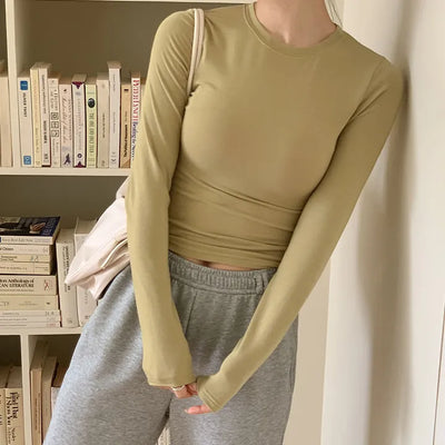 Pad en Round Slim Fit Long Sleeve T shirt