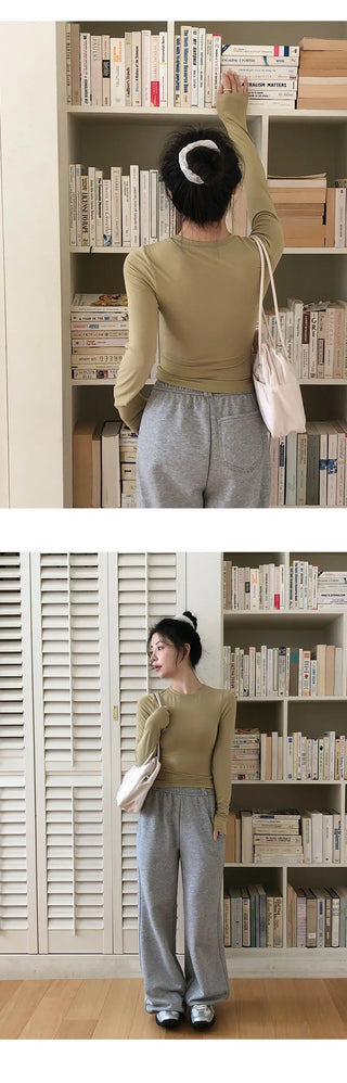Pad en Round Slim Fit Long Sleeve T shirt
