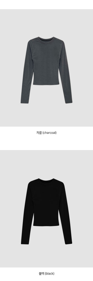 Pad en Round Slim Fit Long Sleeve T shirt