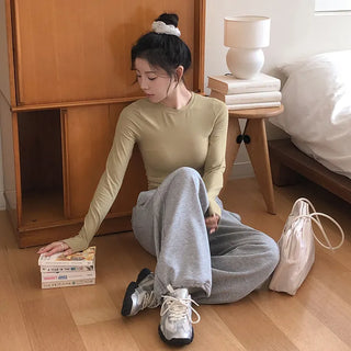 Pad en Round Slim Fit Long Sleeve T shirt