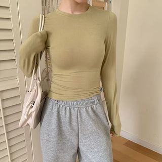 Pad en Round Slim Fit Long Sleeve T shirt