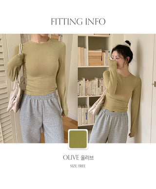 Pad en Round Slim Fit Long Sleeve T shirt