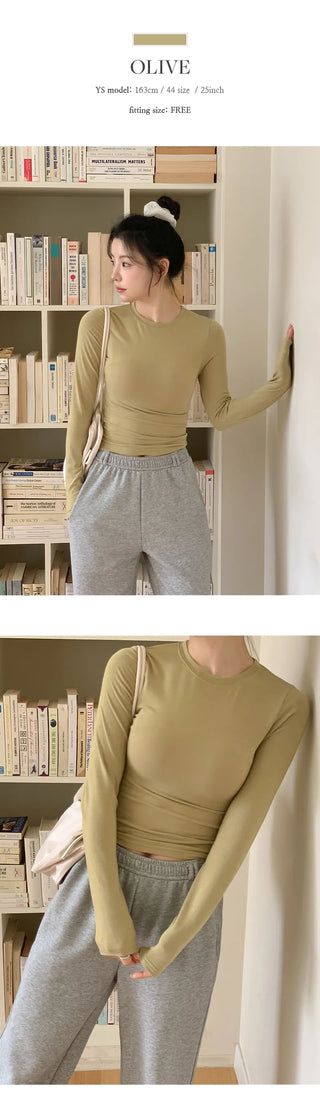 Pad en Round Slim Fit Long Sleeve T shirt