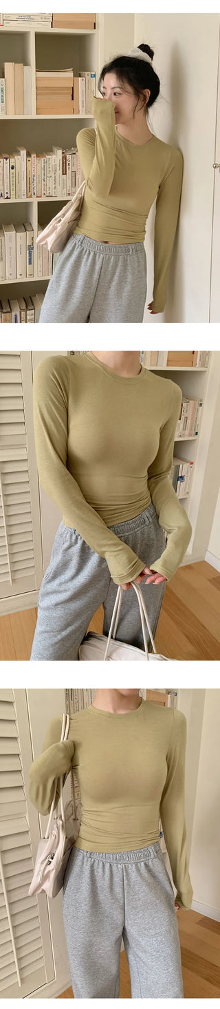 Pad en Round Slim Fit Long Sleeve T shirt