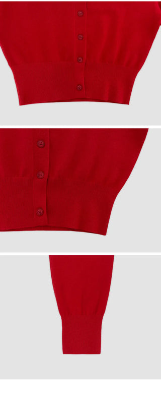 Roneson Viscose Round Long Sleeve Knit Cardigan