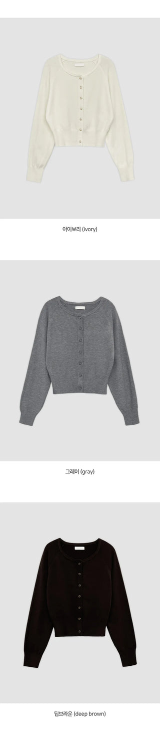 Roneson Viscose Round Long Sleeve Knit Cardigan