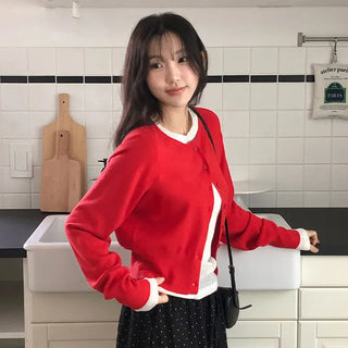 Roneson Viscose Round Long Sleeve Knit Cardigan
