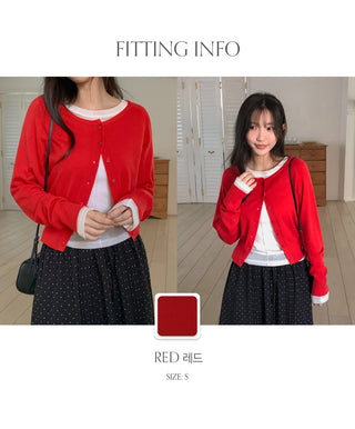 Roneson Viscose Round Long Sleeve Knit Cardigan