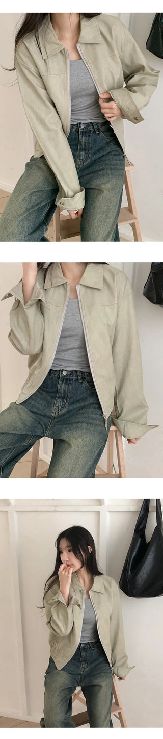 Bonheur Two Way Banding Leather Jacket