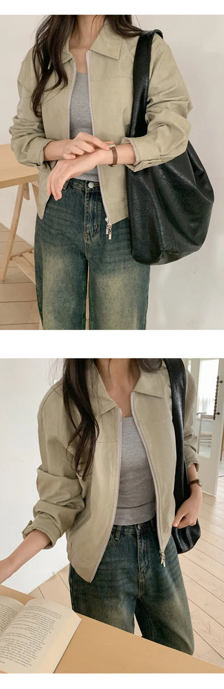 Bonheur Two Way Banding Leather Jacket