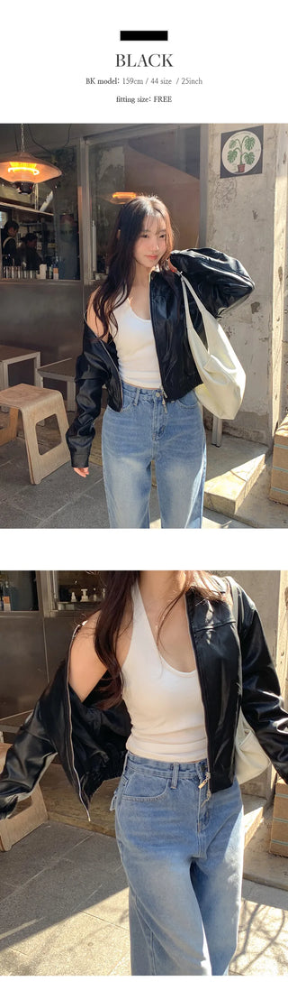 Bonheur Two Way Banding Leather Jacket