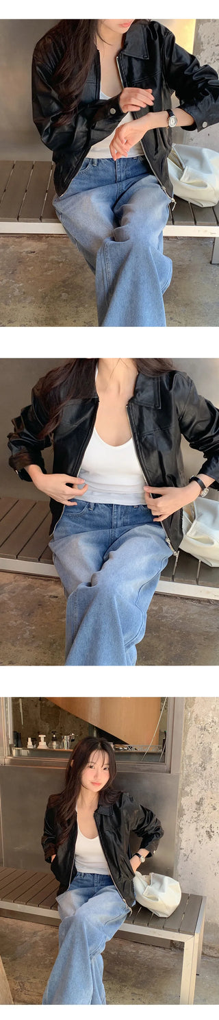 Bonheur Two Way Banding Leather Jacket