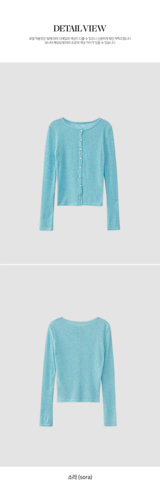 Keroti Round See through Ribbed Cardigan