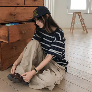 Jetbean Elastic String Cargo Wide Pants