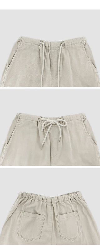 Jetbean Elastic String Cargo Wide Pants