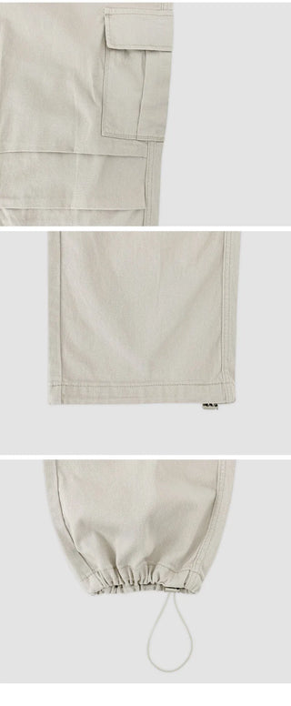 Jetbean Elastic String Cargo Wide Pants