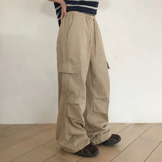 Jetbean Elastic String Cargo Wide Pants
