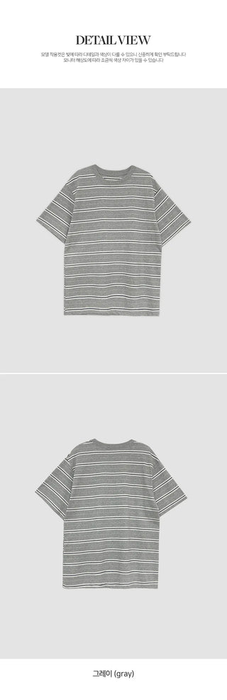 Poached Striped Loose Fit Short Sleeve T shirt