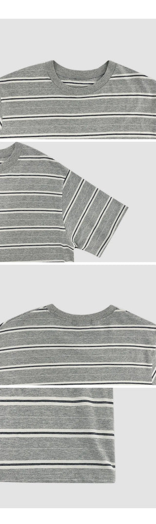 Poached Striped Loose Fit Short Sleeve T shirt