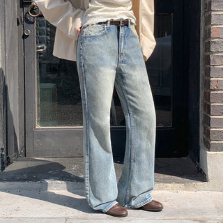 Loinen Viscose Bootcut Washed Denim Pants