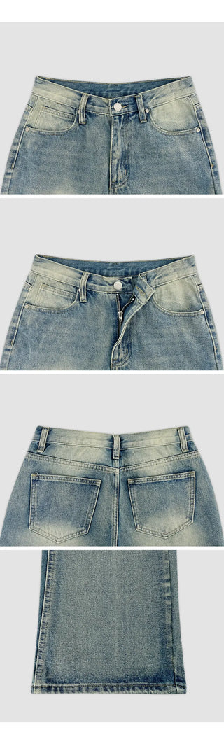 Loinen Viscose Bootcut Washed Denim Pants