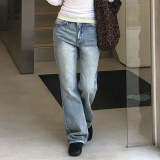 Loinen Viscose Bootcut Washed Denim Pants