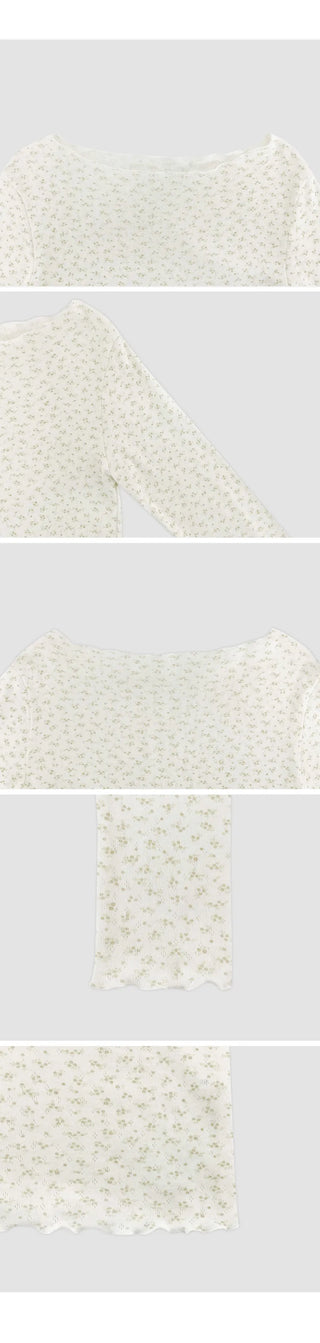 Taymon Flower Punched Wave Long Sleeve T shirt