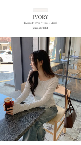 Taymon Flower Punched Wave Long Sleeve T shirt