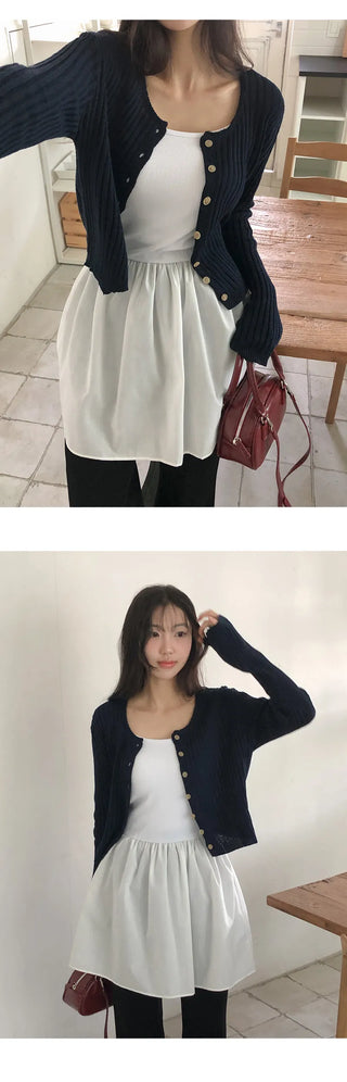 Apped Layered Sleeveless Flare Mini Dress