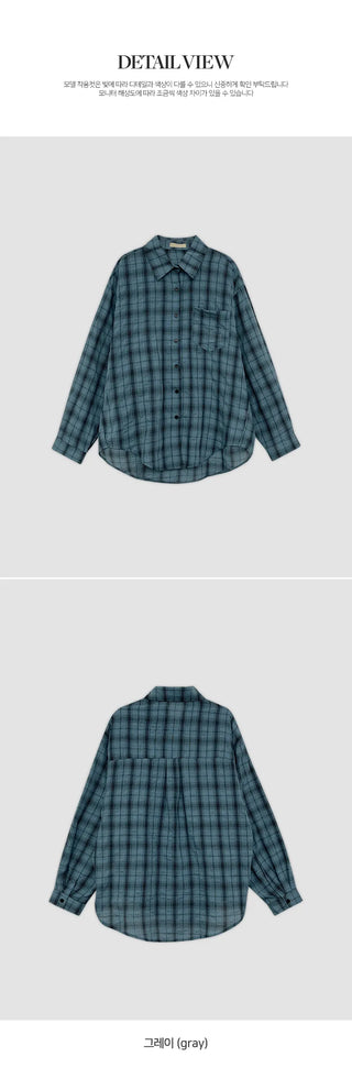 Pinove Loose Fit Seersucker Check Shirt