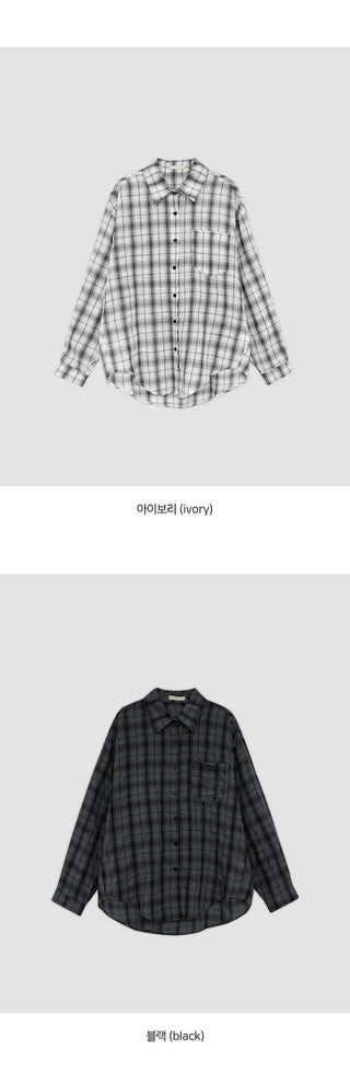 Pinove Loose Fit Seersucker Check Shirt