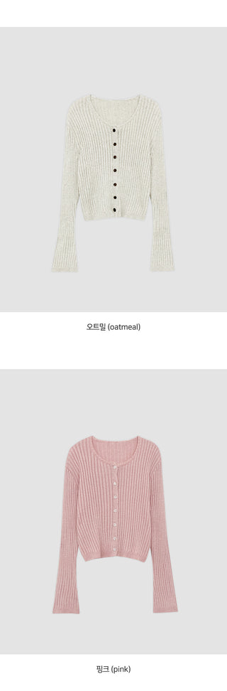 Soger Ribbed Crop Long Sleeve Knit Cardigan