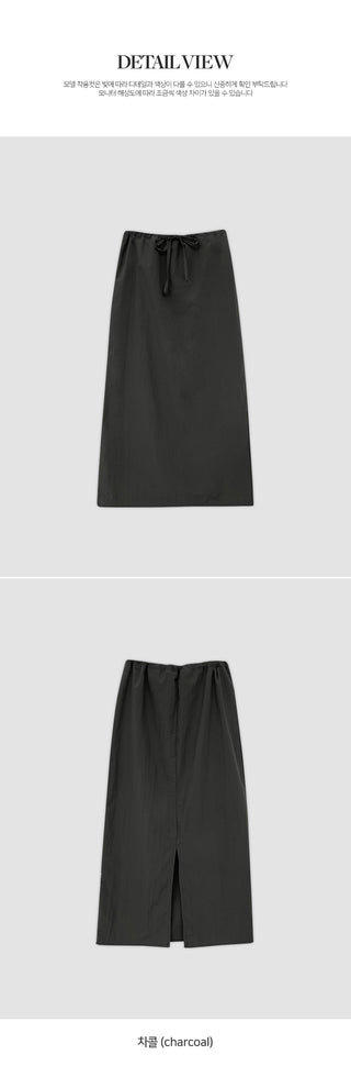 Codian String H Line Back Slit Long Skirt