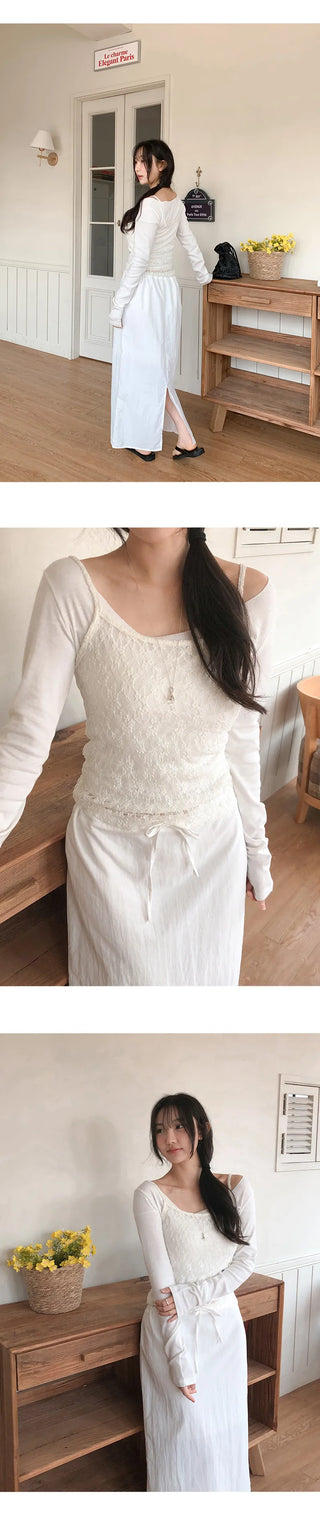 Roelin Wide U Neck Long Sleeve T Shirt