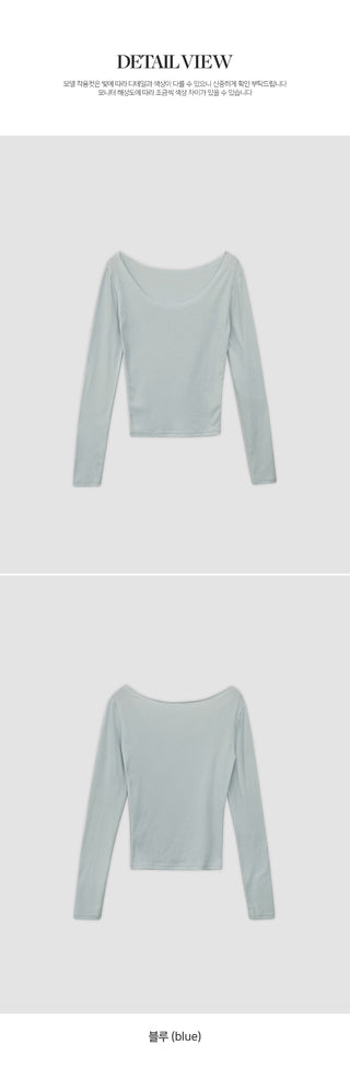 Roelin Wide U Neck Long Sleeve T Shirt