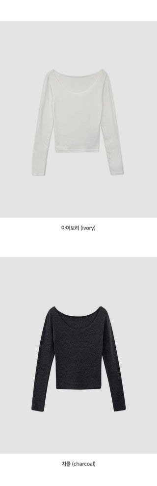 Roelin Wide U Neck Long Sleeve T Shirt