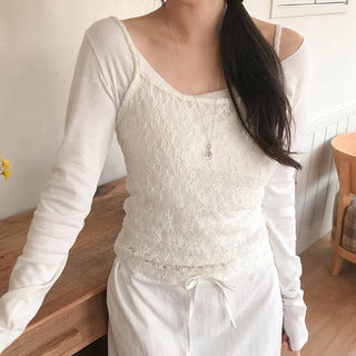 Roelin Wide U Neck Long Sleeve T Shirt