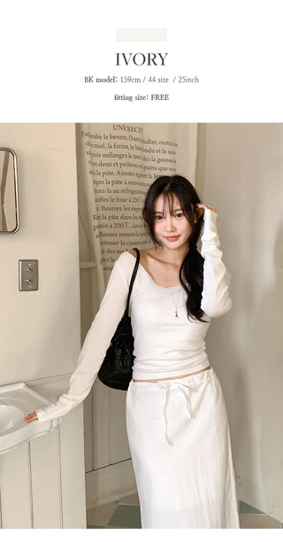 Roelin Wide U Neck Long Sleeve T Shirt